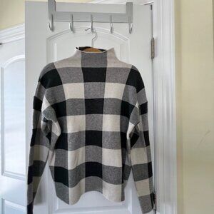 Tahari Mock neck buffalo check sweater